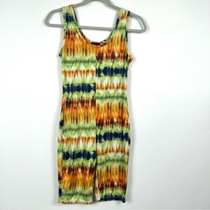 Vintage Baby Phat Sleeveless Romper – Green/Orange Tie-Dye – Size M – GUC Y2K